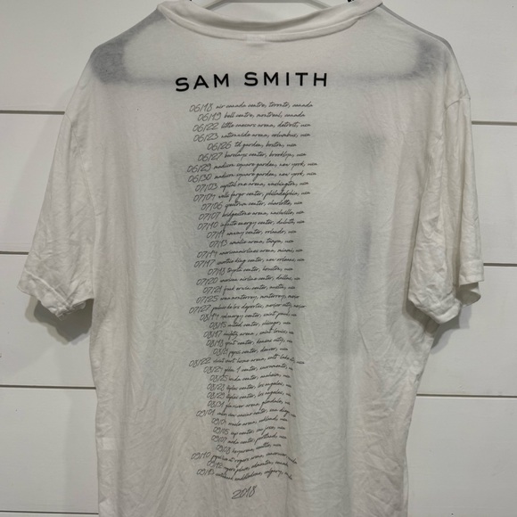 Sam Smith White Graphic Crewneck T-Shirt - Picture 4 of 4